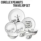 Corelle x Peanuts Travel Snoopy Round 10p Set/Dinnerware/Plate,Bowl,USA,Korea