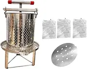 DimyFew Honey, Fruit Press, Chopper for Juice, Vinaigrette, Oil, Pomace with Stable Base, Portable Net, 3 Filtration Meshes