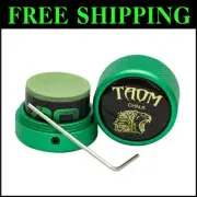Stylish Round Billiards Chalk Holder with Anti-Slip Design - Green Aluminum