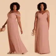 Birdy Grey Devin Convertible Chiffon Dusty Rose Bridesmaid Maxi Dress 3x NWT