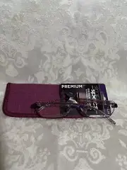 Simply Specs Premium Reading Glasses With Case +1.25 Purple