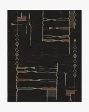 245' x 305' | Machine Washable Runner Rug | Kid & Pet Friendly | Indoor Rug | Architectural Digest Nisa Ink Black Tufted Rug | Ruggable