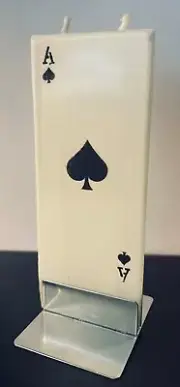 Hand Painted Flat Candle, Ace of Spades Gift Idea, Christmas Gift, Unscented
