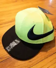 Vintage Nike Youth Hat Neon Yellow Logo Big Check