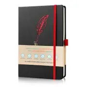 Lined Black Journal Notebook, 192 Pages, A5 Hardcover Notebooks