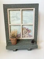 Boyd’s Bear Folk Art Photo Frame Window W/Shelf 9x7