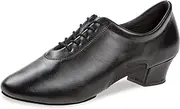 [Diamant] Men's Latin Dance Shoes 163-224-592 - Leather/Mesh Black - 4 cm Cuban Heel - Split Suede Sole - Made in Germany