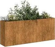 Raised Garden Bed, Elevated Planter Box Plant Container Rusty 200x40x80 cm Weathering Steel