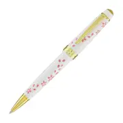 Cross Bailey Light Cherry Blossom Ballpoint Pen in Glossy White Resin with Gold