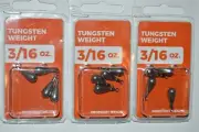 3 packs unpainted tungsten drop shot rig weights 3/16oz line tie sinker