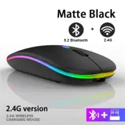 2.4g Wireless computer mouse Bluetooth RGB Rechargeable LED Backlit ship from US