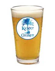 Kenny Chesney- Blue - Country Rock - 16oz Pint Beer Glass Pub Barware Seltzer