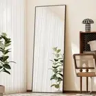 Full Length Mirror for Wall, Wall Mirror Full Body Iron Thin Frame with Stand, S