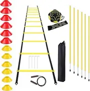 Wadayu Soccer Agility Training Equipment Set - Speed Training for Soccer Football, Speed Agility Ladder, Training Poles, Kick Trainer, Jump Rope