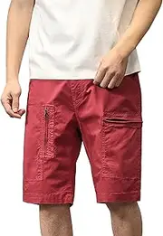 [Generic] Girls Foot Slipper Shorts Youth Fashion Personality Big Pocket Retro Zipper Capris Loose and Casual Trend Short Athletic Shorts Men