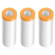 3 Rolls Pre-Taped Masking Film 43.3"x65.6ft Tape and Drape Plastic Drop Cloth