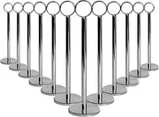 Argon Tableware Table Number Holders - Pack of 12 - 20cm - Silver Tall Place Card Holder Number Stands for Wedding, Restaurant Menu, Memo, Party, Conference, Celebration