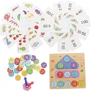 SHOWERORO 's Time Learning Toy Wooden Digital Clock Shape Number Recognition Enhance Creativity