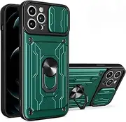 Compatible with Samsung Galaxy A23 4G Case,Slide Lens Shockproof Case Compatible with Samsung Galaxy A23 4G Card Holder Slot Ring Kickstand 2 in 1 Phone Case Cover Gr