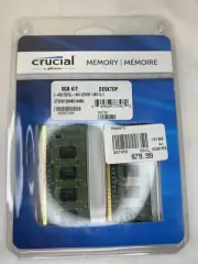 Crucial 8GB 2x4GB DDR3L-1600 UDIMM 1.35V CL11 Memory Desktop RAM NEW