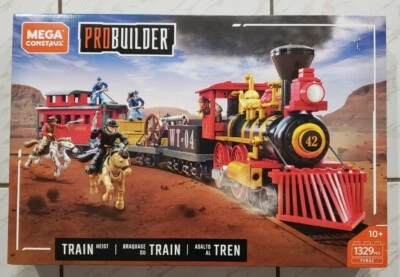 Mega Construx Bloks ProBuilder Train Heist Set Old West Sheriff Bandits Horses