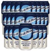 Blue Moon 24 Pack Non-Alcoholic Belgian Style Wheat Beer - Brew in 12oz