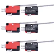 Twidec/6Pcs Micro Limit Switch Long Straight Hinge Lever Arm SPDT Snap Action