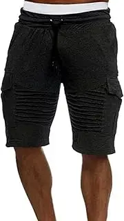[JEShifangjiusu] Men's Shorts in Spring and Summer Comfortable Casual Striped Pocket Shorts Sports Solid Color Slim Shorts