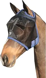 Hy BHB Equestrian Mesh Half Mask Without Ears (UK Size: Full) (Black/Palace Blue)