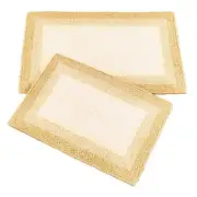 2-Piece Ombre Plush Skid-Resistant Bath Rug Set