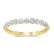 Bezel Stackable Ring with 0.15ct of Diamonds in 9kt Yellow Gold