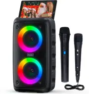 Karaoke Machine for Adults and Kids,Portable Bluetooth Speaker with 1 Wireless M
