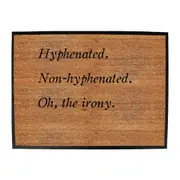 Hyphenated Non Hyphenated - Funny Novelty Doormat Man Cave Floor mat