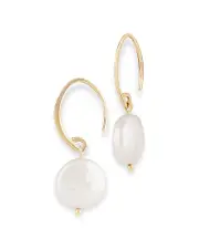 Bloomingdale's Fine Collection Cultured Freshwater Coin Pearl Drop Earrings in 14K Yellow Gold