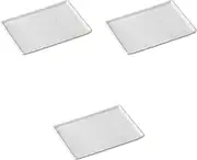 Set of 3, White Glazed Lattice, 8.3 inches (21 cm) x 5.7 x 1.1 inches (21 x 14.5 x 2.7 cm) | Setomonohonpo