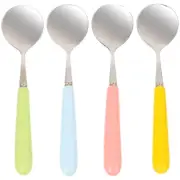 4 Pcs Stainless Steel Spoon Coffee Stirrers Soup Spoons Tea Cup