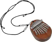 QUMIIRITY Mini Key Kalimba Thumb Piano Necklace Portable Finger Piano Pendant Solid Musical Instrument for Beginners Professionals Music Lovers
