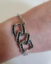 Paparazzi 3 Links Black Rhinestones Bracelet