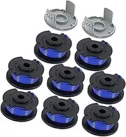 HUVNEXA String Trimmer Replacement Spool Line, 0.065" Autofeed Replacement Spools, for Ryobi, One+ AC14RL3A 18V, 24V, 40V, Cordless String Trimmer Weed Eater Spools Line (8 Spool + 2 Cover) Lawn Mower