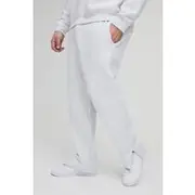 Mens Grey Marl Plus 330GSM Regular Fit Split Hem Joggers