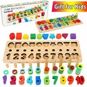 Assorted Wooden Shape Sorting Stacking Learning Blocks Game for Preschool Kids