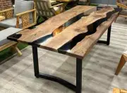 Black Resin Epoxy Table Top, Wooden Epoxy Resin Table Top, Modern Table Top