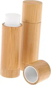 MERRYHAPY 2 Pcs Bamboo Gloss Tubes DIY Cosmetic Holder for Lipstick and Solid Perfume Portable Crayon Container for Travel and Daily Use