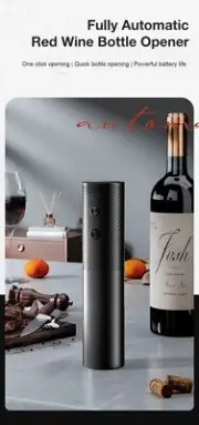 RECHARGABLE ELECTRIC WINE BOTTLE OPENER ONE CLICK BUTTON USB CHARGING KITCHEN T