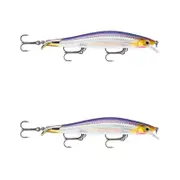 2x Rapala 12cm RipStop Shallow Jerkbait Hard Body Fishing Lures - Purpledescent