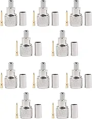 Mini-UHF Male Crimps Connector, 50 Ohm, for Motorola Radio RG58 Cable Antenna, 10Pcs