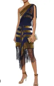 Alice McCall Surrealist Silk Disco Party Dress Small 6 Halter / One Shoulder