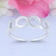 4.5mm Circles Band 925 Sterling Silver Toe Ring Thin Adjustable Toe Ring