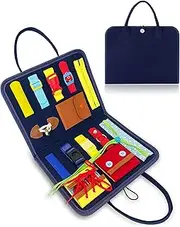 Gojmzo Busy Board Montessori Toys for Toddlers Sensory Toys Gifts for 1 2 3 4 Year Old Boys & Girls Preschool Toddler Activities Educational Travel Toy Learning Basic Dress Skills