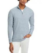 Peter Millar South Bend Striped Quarter Zip Sweater
